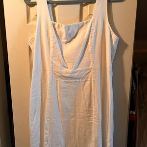 Sleeveless White Linen Old Navy Dress